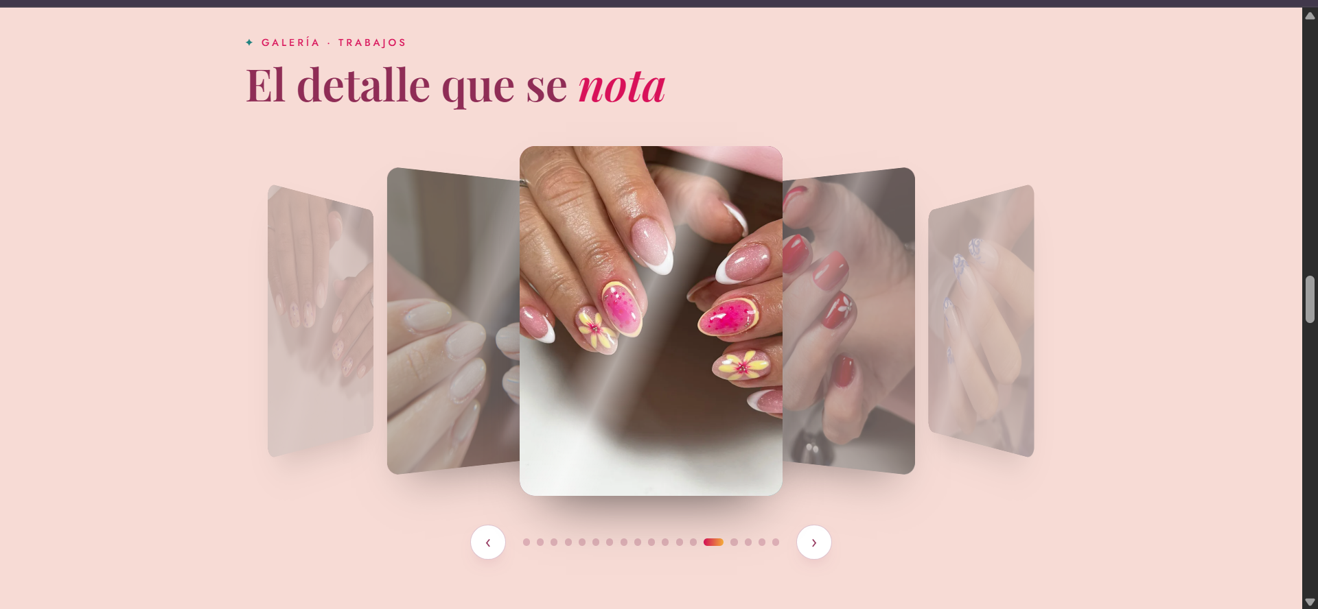 La web de Glowing Nails en vivo